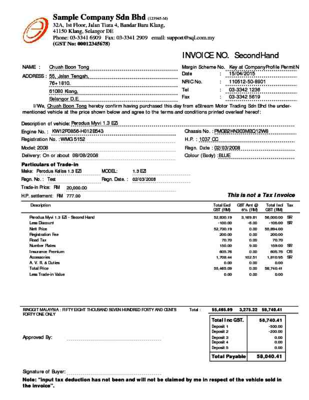 39 Tax Invoice CarTrading1 Margin Scheme